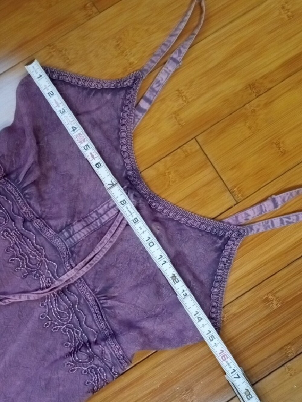 Sakkas Lavender-Purple Sundress w/Embroidery Detailing. Size S/M - Picture 9 of 14